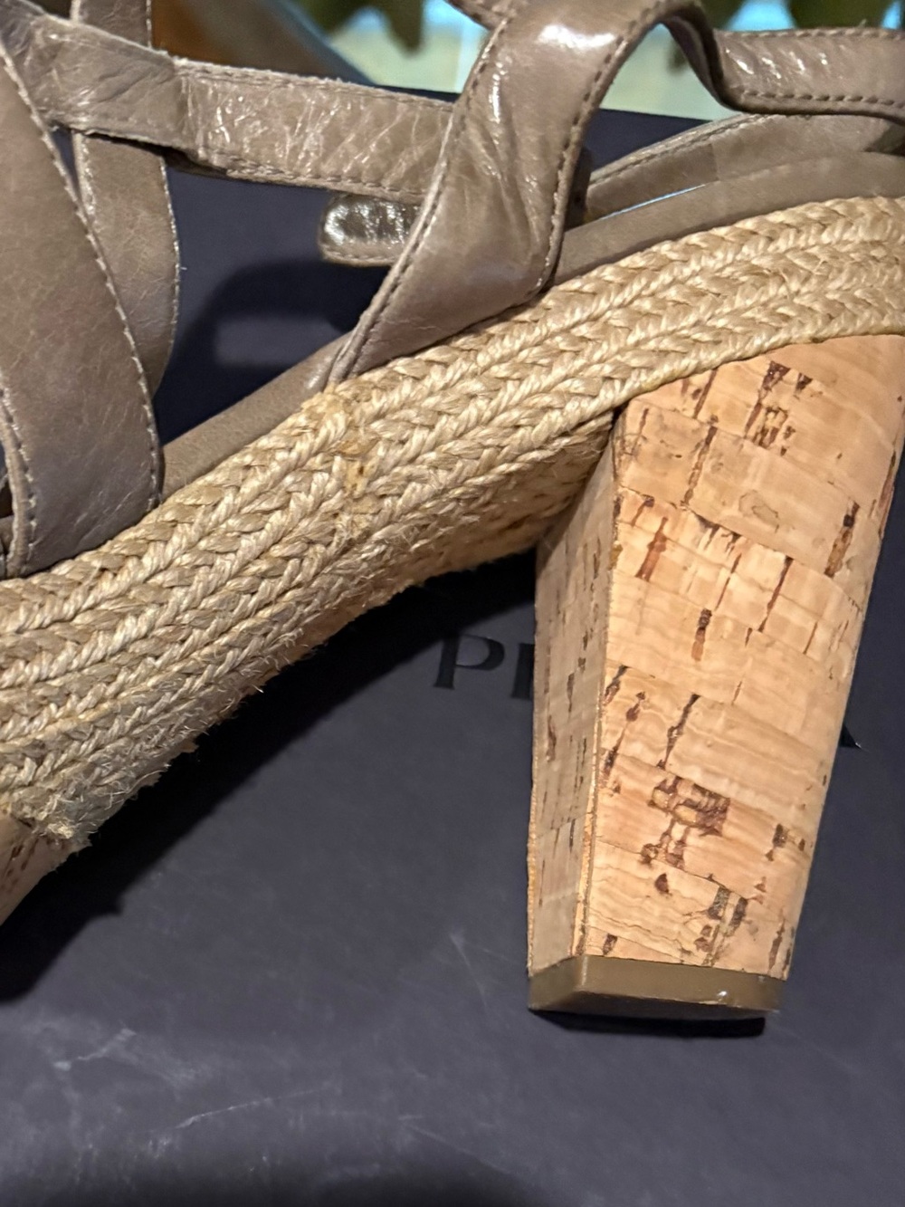 Prada Taupe Strappy Leather Slingback Heels - image 4